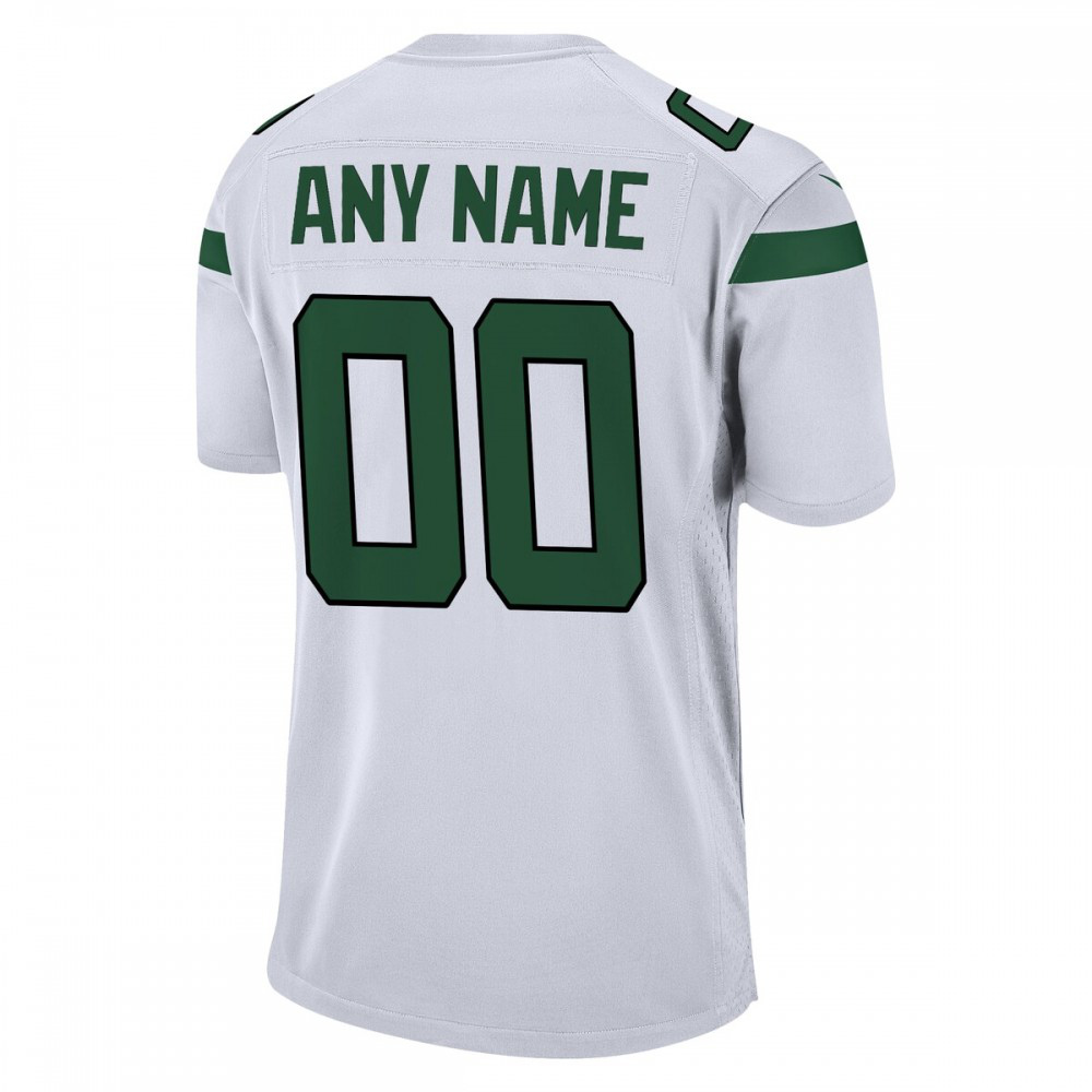 New York Jets Nike Custom Game Jersey - White-GridironStore